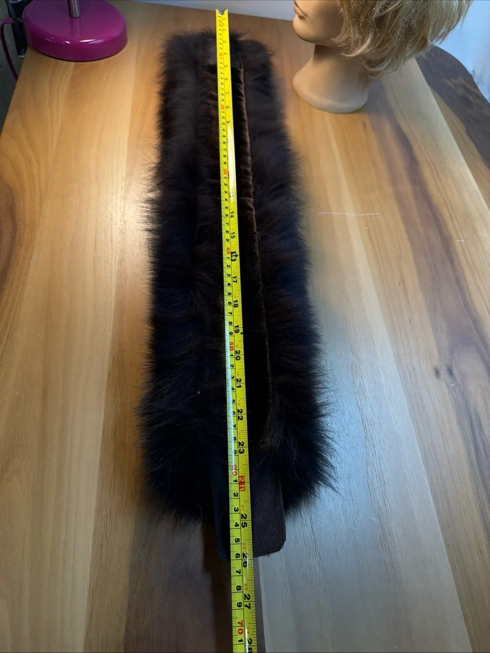 NEW Elegant Winter Women Headband Dark Brown Canadian Fox‎ Fur Sz Adjustable